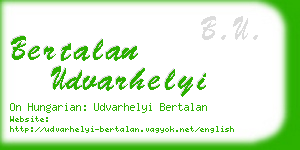 bertalan udvarhelyi business card